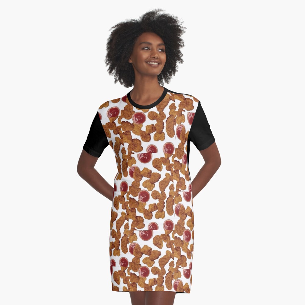 Chicken Nuggets Graphic T-Shirt Dress