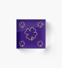 Purple irish leaf repeat pattern design best for gift idea Acrylic Block