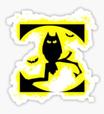 Bat halloween yellow and black silhouette Sticker