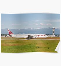 Qatar Airways (Qatar Amiri Flight), Boeing 777-300 (A7-BAJ), readying for take off Poster