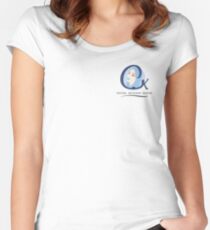 Cristina K Face Graphic Pocket (Blue) Women's Fitted Scoop T-Shirt