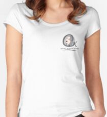 Cristina K Face Graphic Pocket (Grey) Women's Fitted Scoop T-Shirt