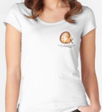 Cristina K Face Graphic Pocket (Orange) Women's Fitted Scoop T-Shirt