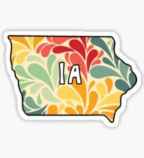 Floral Iowa Sticker