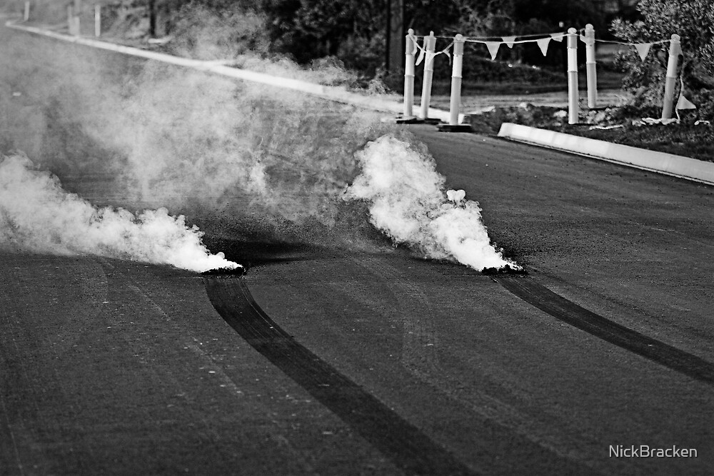 "Burnout Smoke and Rubber" by NickBracken Redbubble