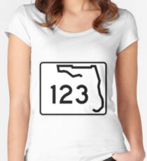 Florida State Road SR 123 | United States Highway Shield Sign Fitted Scoop T-Shirt