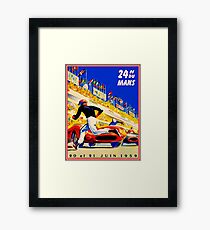 DU MANS : Vintage 1959 Restored 24 Hour Auto Racing Print Framed Print