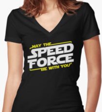 May The Speed Force Be With You Women's Fitted V-Neck T-Shirt