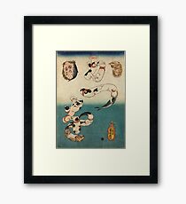 Ukiyo-e Strange Nekos(Cats) Framed Print