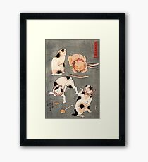 Nekos(Cats) playing Framed Print