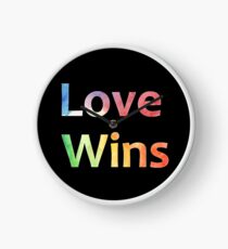 Small Logo Love Wins Slogan Pride 2018 Clock