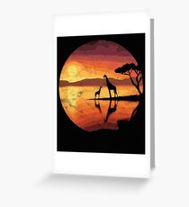 Giraffe Gift Safari Africa Savannah Zoo Sun Greeting Card
