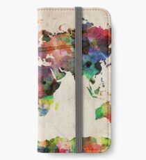 World Map Urban Watercolor iPhone Wallet/Case/Skin