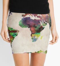 Weltkarte Urban Aquarell Minirock