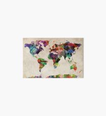 World Map Urban Watercolor Art Board