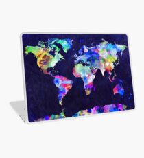 World Map Urban Watercolor Laptop Skin