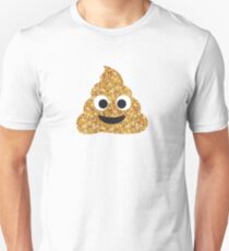 Funny Hilarious Glitter Gold Poop Emoji Texting Vibes Unisex T-Shirt