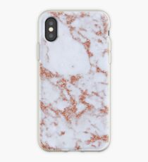 Intense rose gold marble iPhone Case