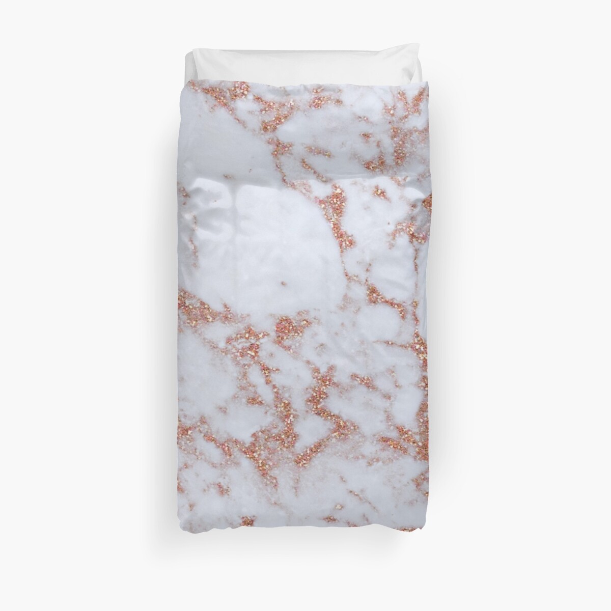 Intense Rose Gold Marble Duvet Cover By Peggieprints Redbubble