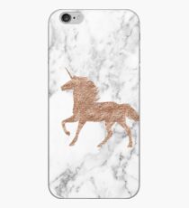 Rose gold marble unicorn iPhone Case