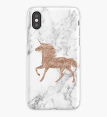 Rose gold marble unicorn iPhone Case