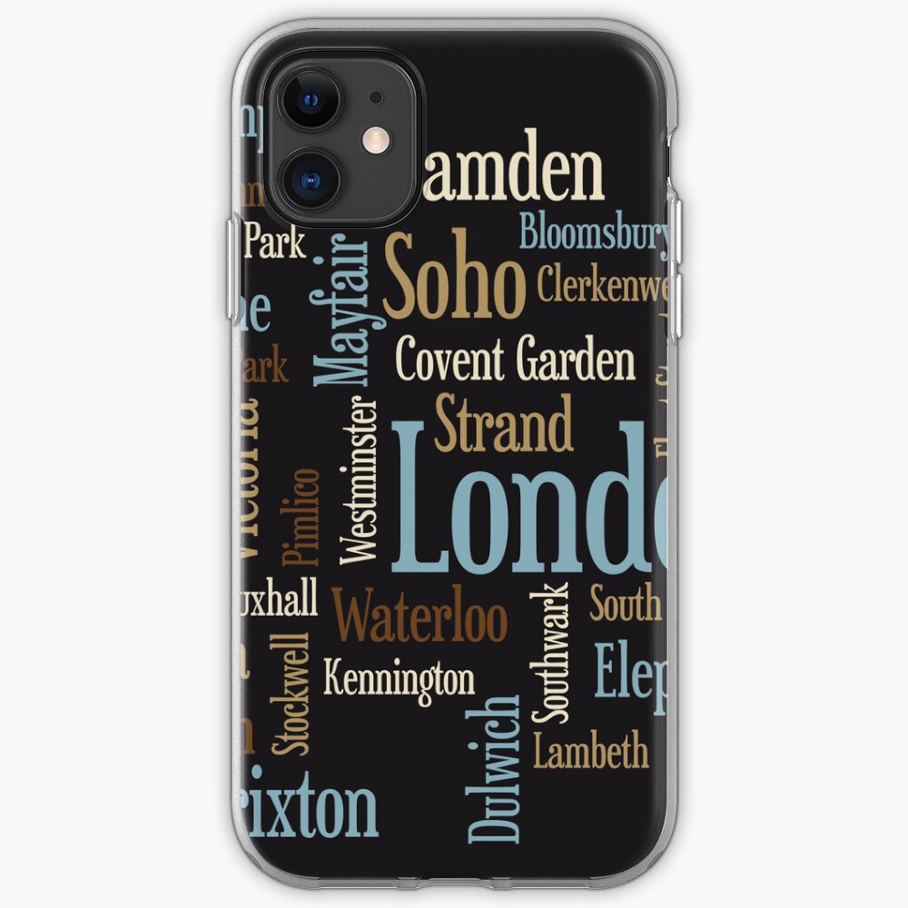 London Text typografische Karte iPhone-Hülle & Cover