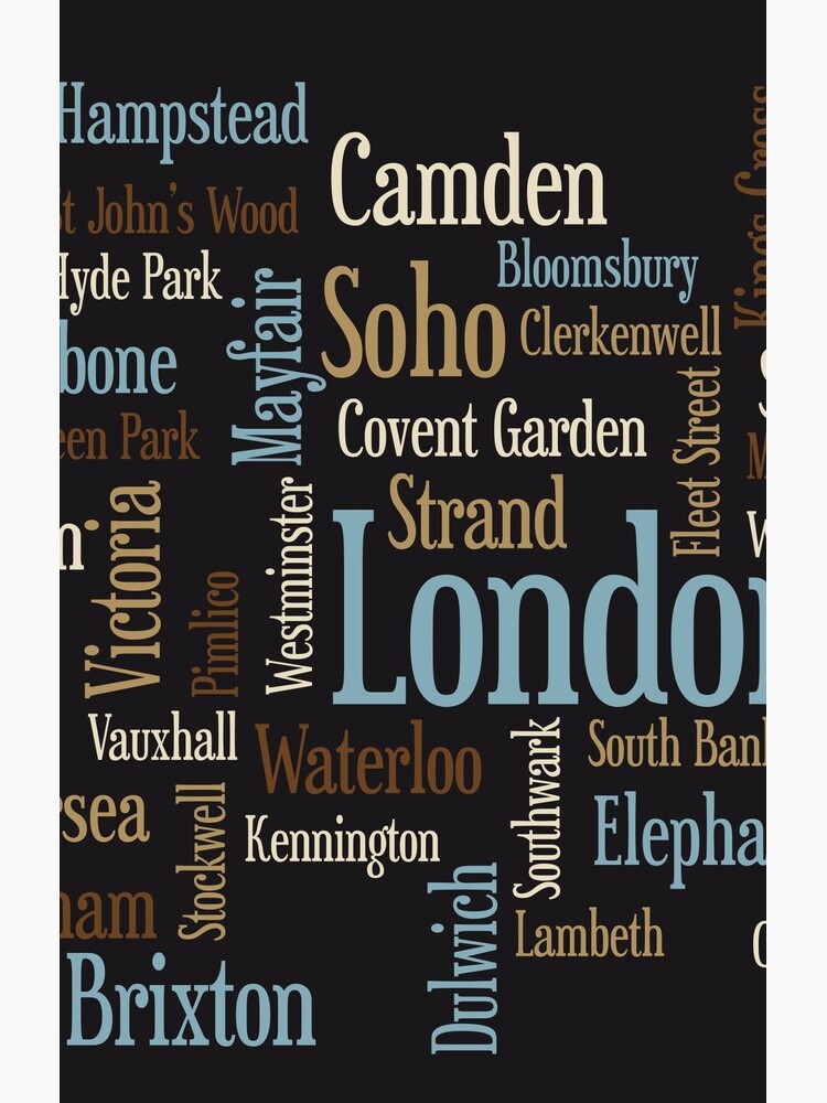 London Text typografische Karte von ArtPrints