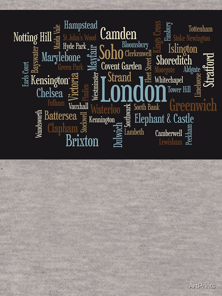 London Text typografische Karte von ArtPrints