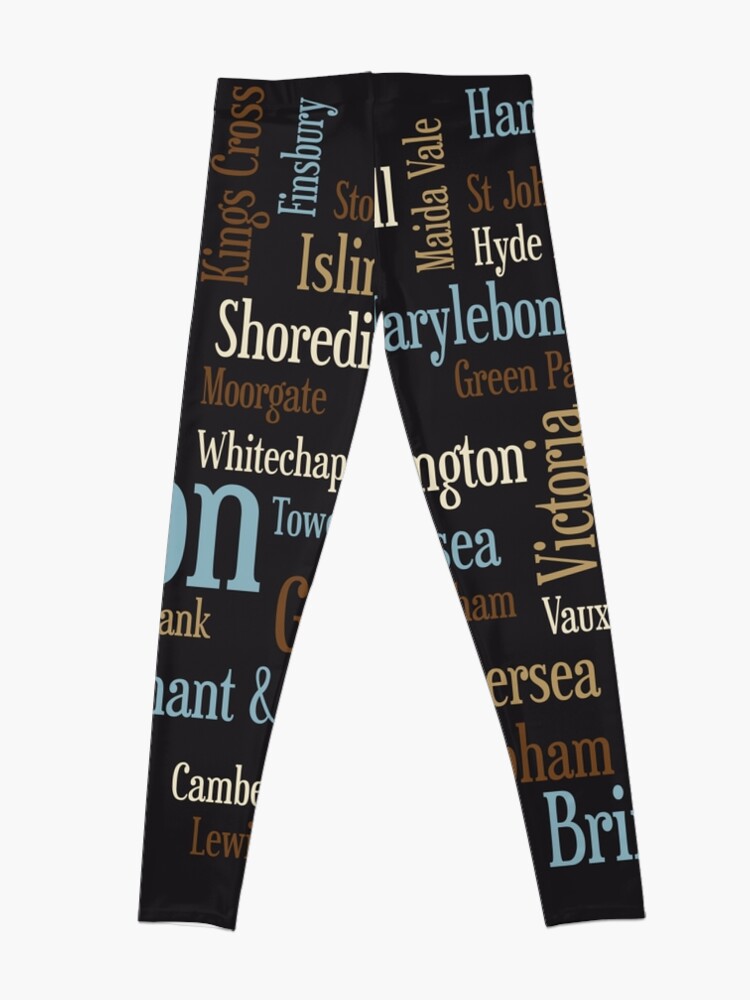 Alternative Ansicht von London Text typografische Karte Leggings