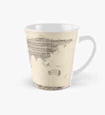 Map of the World Map from Old Sheet Music Tall Mug