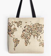Katzen Karte der Weltkarte Tote Bag