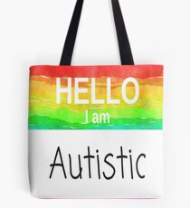 Hello I Am Autistic Design Tote Bag