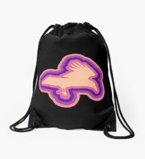 Multi-colored raven Drawstring Bag