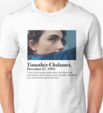 Timothée Chalamet Minimal bio Unisex T-Shirt