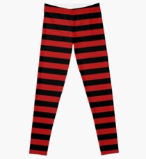 Blut rot und schwarz horizontale Hexe Streifen Leggings