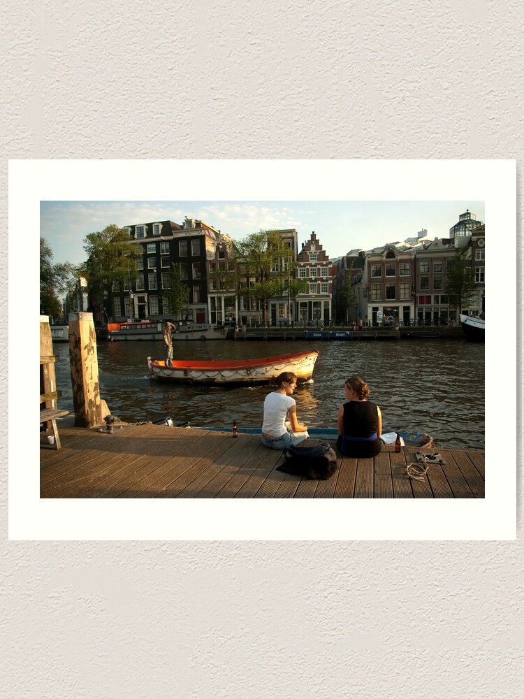 Alternate view of Two young women and a boatman Art Print