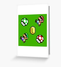 Super Mario World / Luigi & Mario / Green Greeting Card