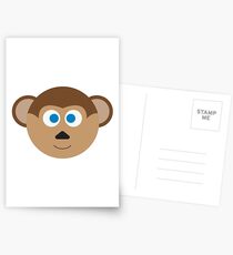 Cute Monkey Head Postcards