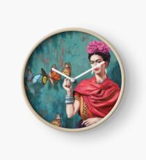 Frida Kahlo and Butterfly Clock