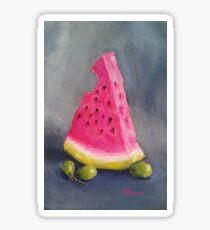 Watermelon and Grapes still life fruit food painting Kitchen Art Sticker