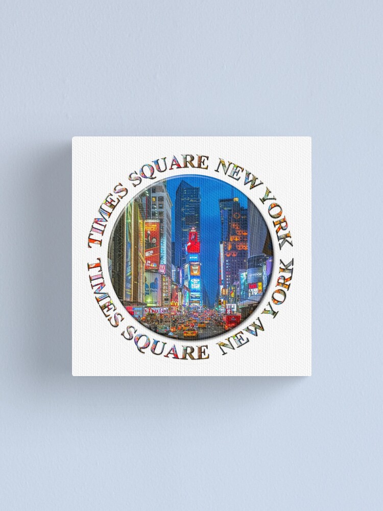 Alternate view of Times Square Broadway (New York Badge Emblem on white) Canvas Print