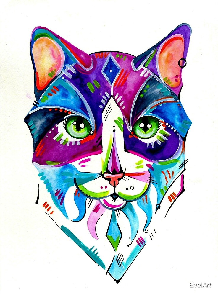  Abstract  Cat  by EveiArt Redbubble