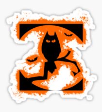 Bat halloween orange and black silhouette Sticker