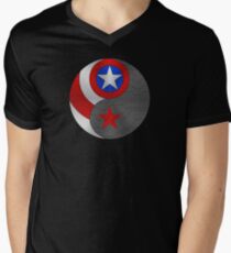 Winter Cap Yin Yang Men's V-Neck T-Shirt