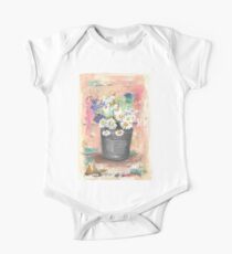 ein Eimer voller Gänseblümchen Baby Body Kurzarm
