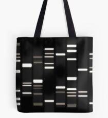 DNA Art White on Black Tote Bag
