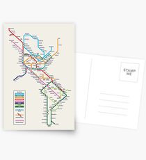 Americas Metro Map Postcards