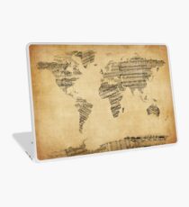 Map of the World Map from Old Sheet Music Laptop Skin