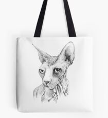 Sphynx cat, black and white Tote Bag