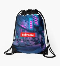 Subreme Supreme parody neon Drawstring Bag